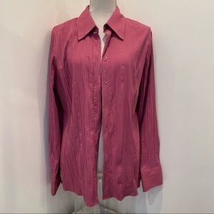 Apt 9 Jeweled Button Up Magenta Blouse